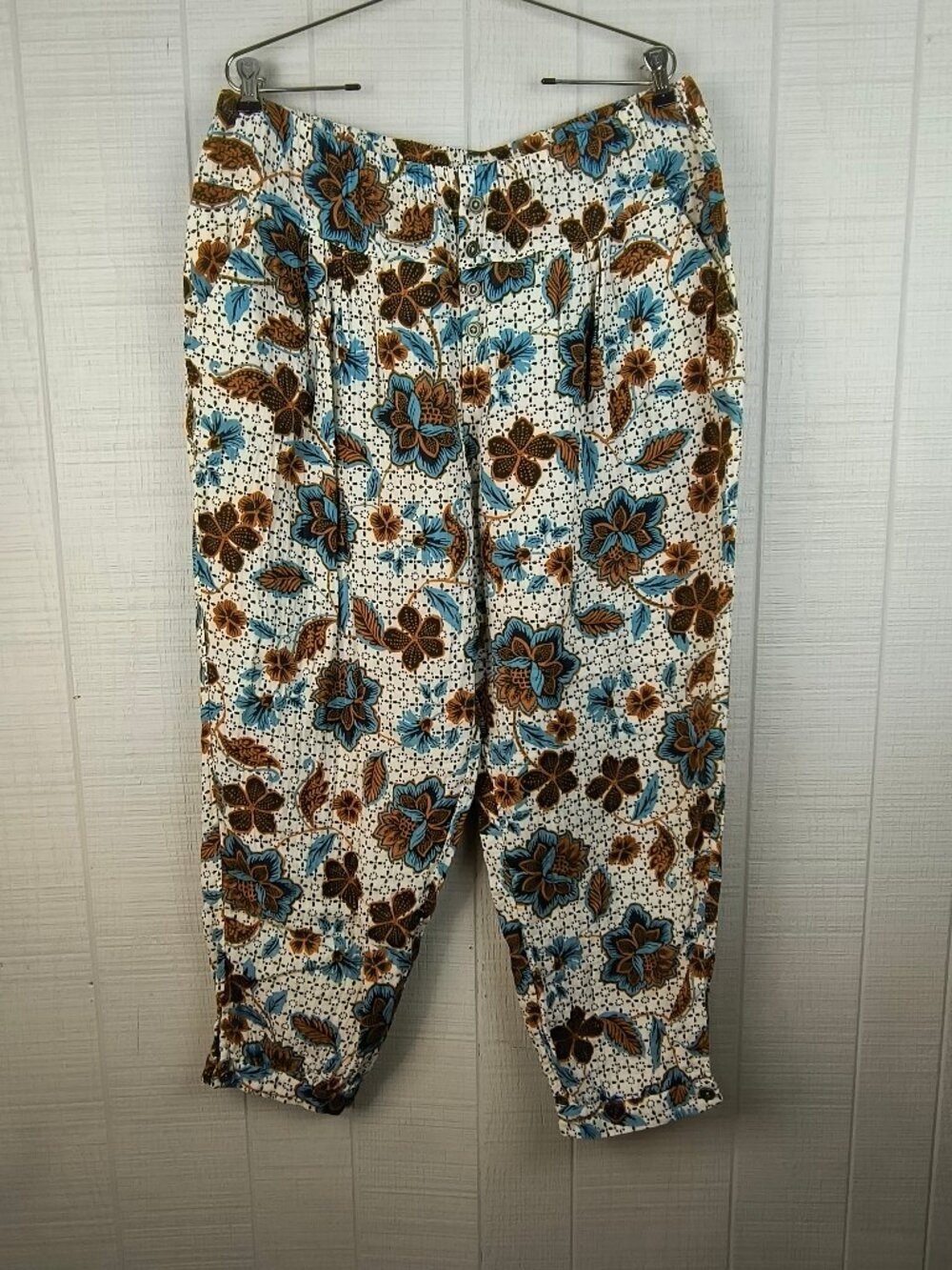 Garnet Hill Organic Cotton Gauze Pants Boho Print XL